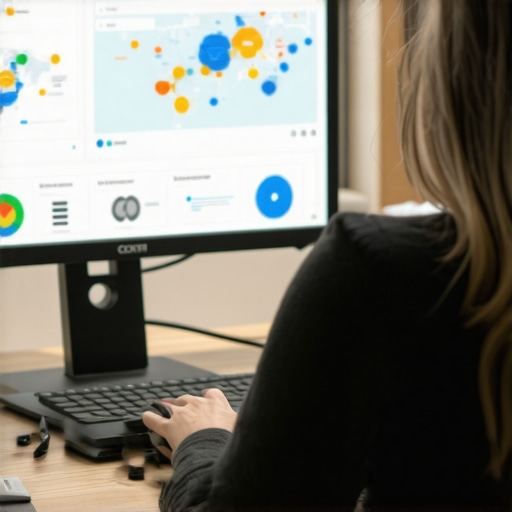 Person reviewing local SEO analytics and Google My Business data