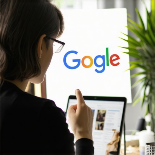 A person analyzing local SEO metrics and Google My Business insights on a computer screen.