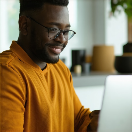 Business owner working on Google My Business profile optimization