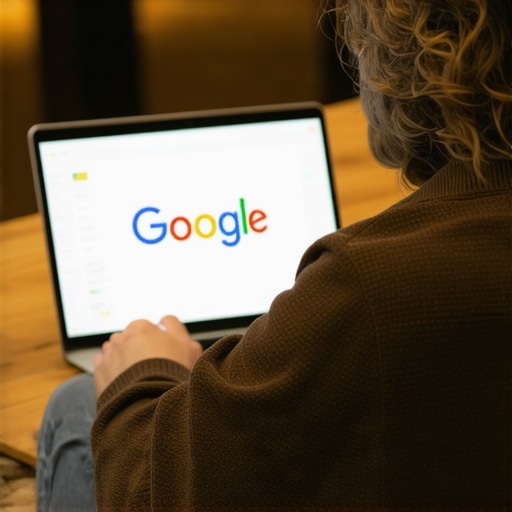 Business owner editing Google Profile on a laptop for better local rankings.