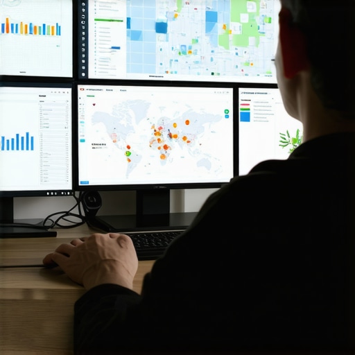 Person analyzing local SEO data on a computer indicating map pack performance