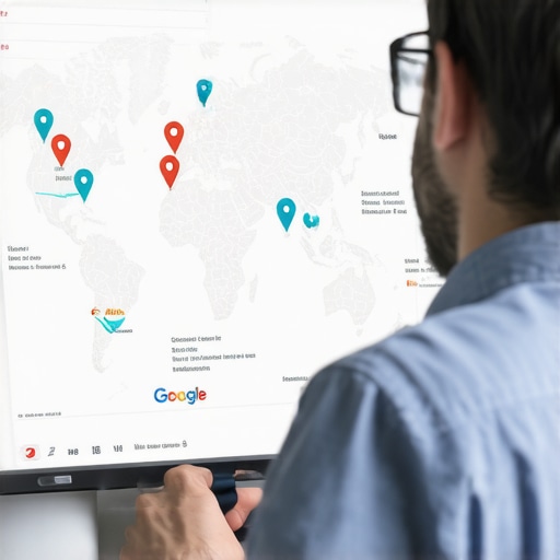 Business owner reviewing map proximity settings on a computer