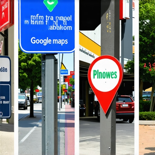 Local business signs optimized for Google Maps ranking