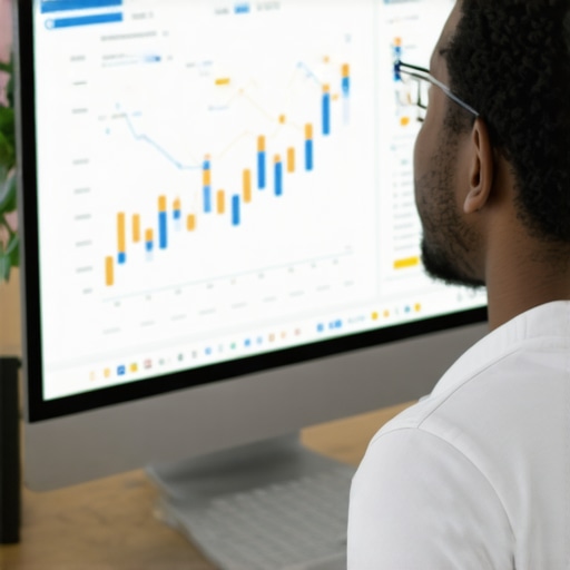 Person reviewing local SEO analytics with mapping tools on a computer