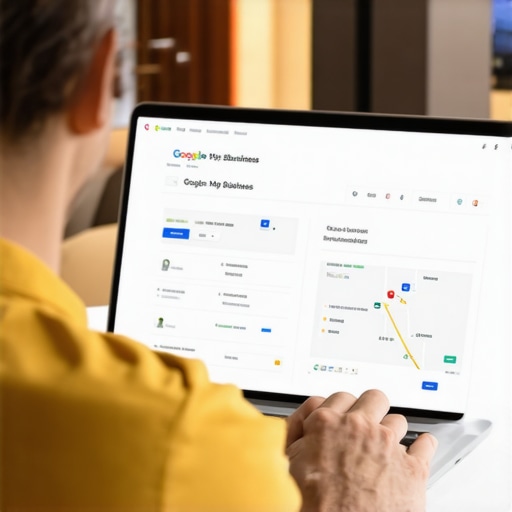 Person updating business details on Google My Business dashboard