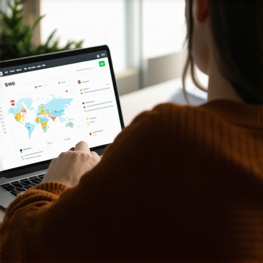 Person using analytics software for local search optimization.