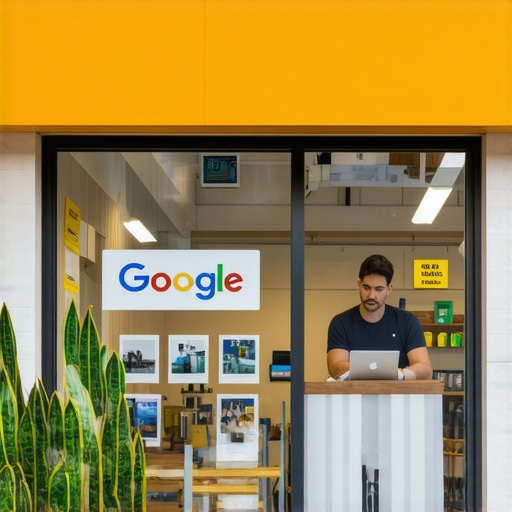 Business owner uploading new storefront photos to Google profile for local pack ranking