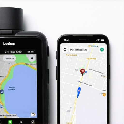 A GPS device and AR-enabled smartphone displaying geolocation verification tools