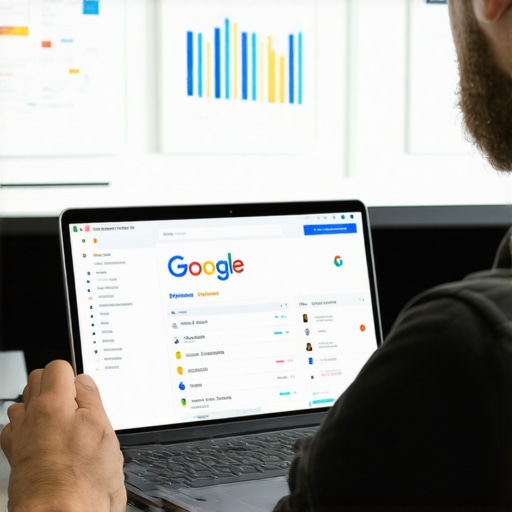 Business owner updating key information on their Google My Business profile with analytics display