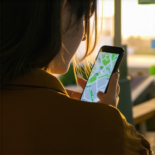 Person analyzing real-time movement signals on mobile device