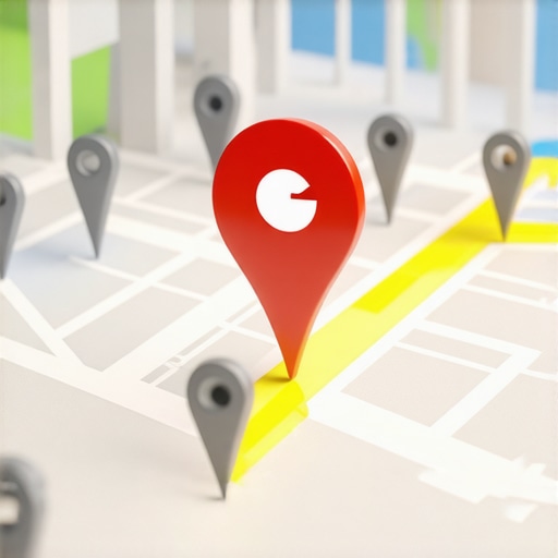 A glowing map pin representing a top local pack entry