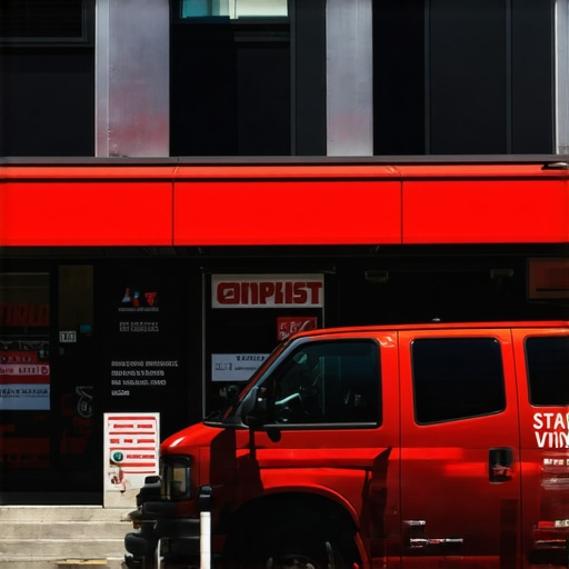 A local service truck parked in front of a business storefront to demonstrate authentic local presence.