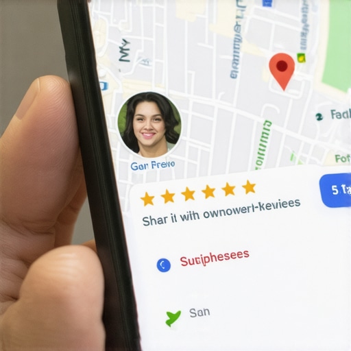 Local business owner responding to customer reviews on a smartphone to boost map pack placement