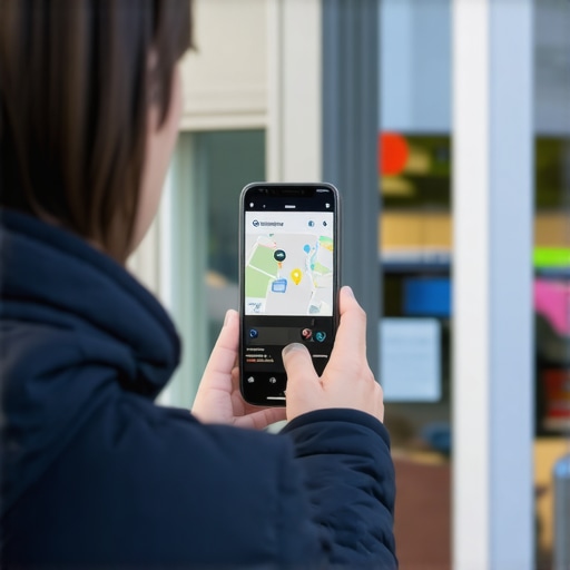 Business owner filming storefront for Google Map Pack verification