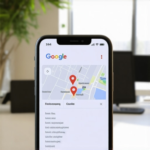 A smartphone showing a business listing stuck in the number 4 spot of the local map pack.