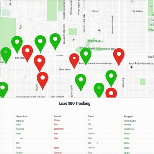A digital visualization of a business ranking across different neighborhoods in a local map pack grid tracker.