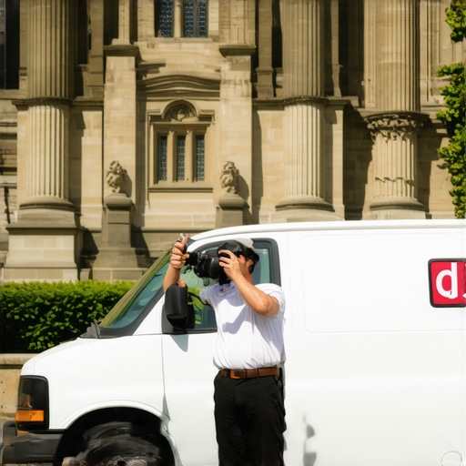 Local business owner capturing a photo for hyper-local blog content