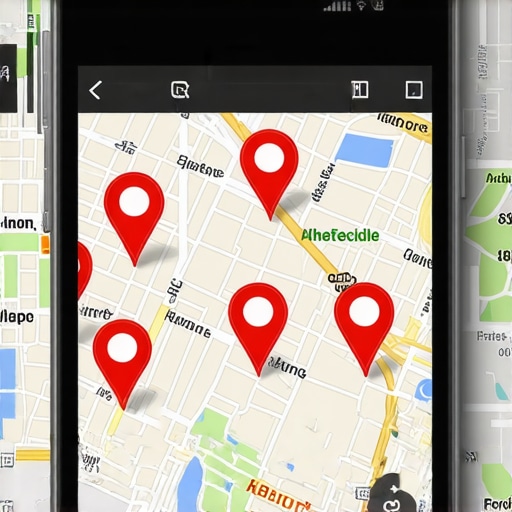 High-density city map showing competitive business map pack pins.