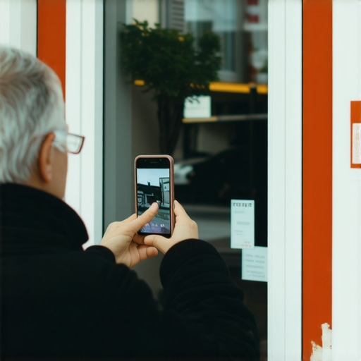 Business owner capturing store photos for local SEO and map pack ranking.
