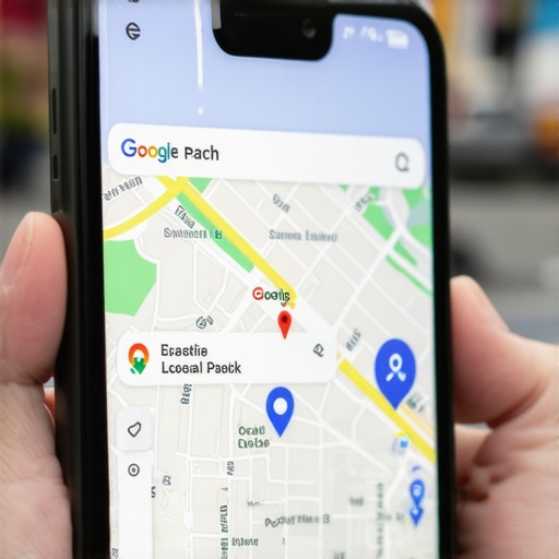 A smartphone showing a successful local pack entry for a small business
