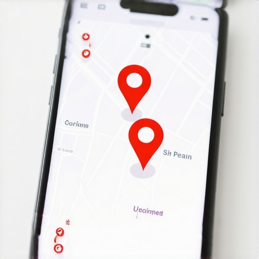 Local Map Pack Pins on Smartphone A smartphone screen showing local map search results with prominent location pins