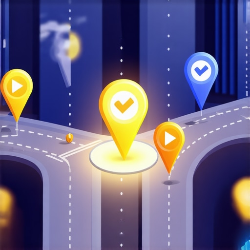A conceptual 3D map showing the difference between a high-authority business map pack pin and low-quality listings.