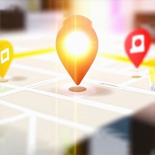Smartphone showing local map pack pins with engagement icons illustrating behavioral ranking signals.
