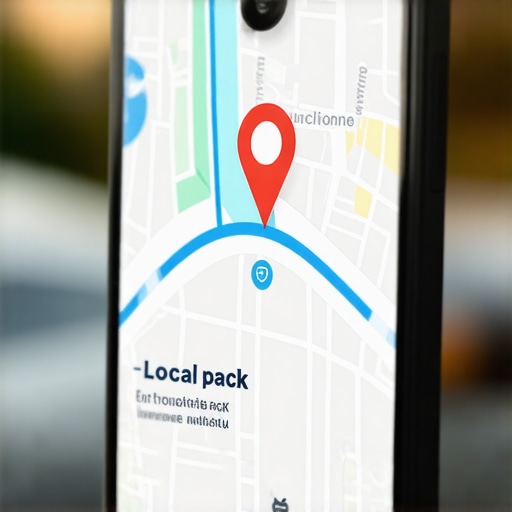A smartphone displaying the Google Local Pack results for a business search.
