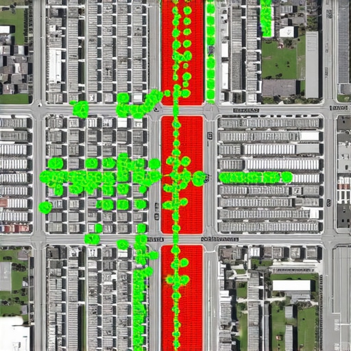 A 3x3 grid heatmap showing business ranking positions in the local map pack.