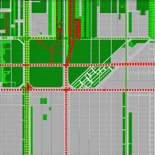 A local SEO grid search map showing different ranking positions for a business across a city.