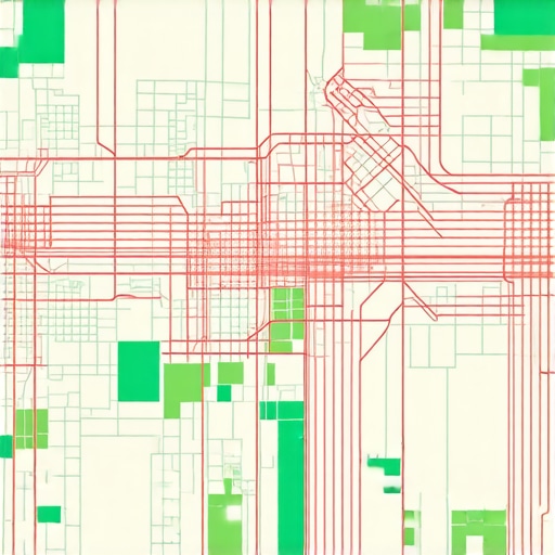 A digital map showing local search rankings across a geographic grid.