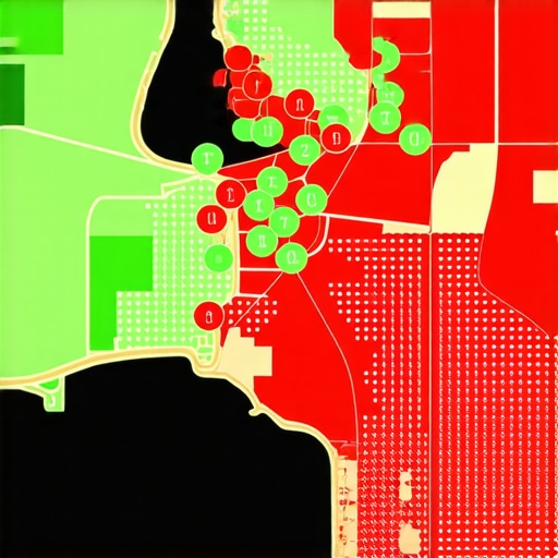 A visual representation of how map pack rankings vary by specific geographic blocks in a city.