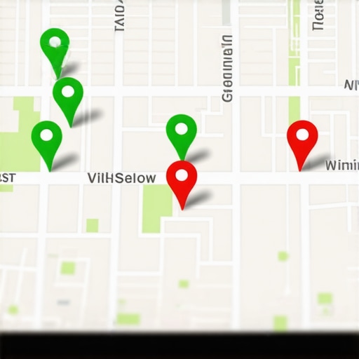 A grid rank tracker showing map pack placement across a local neighborhood