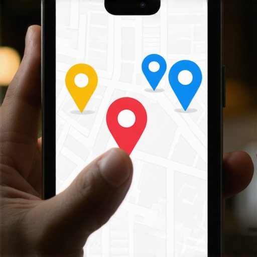 Smartphone screen displaying Google Map Pack results with location pins.