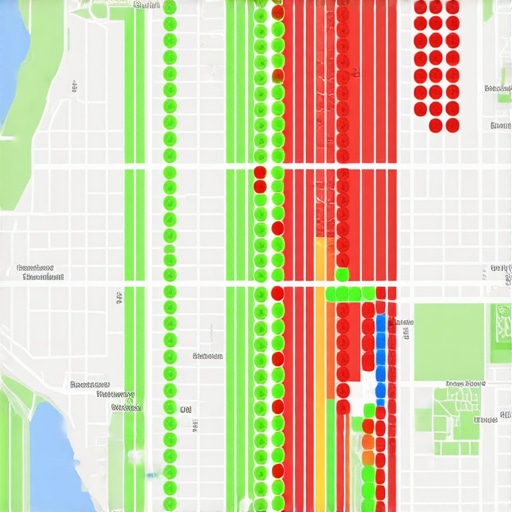 A visualization of a local search grid tracker showing business rankings in a metropolitan area.