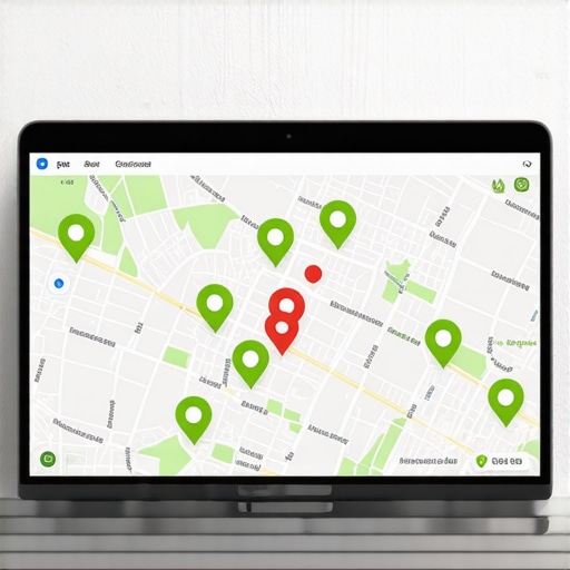 A digital grid showing business map pack rankings across different neighborhood coordinates.