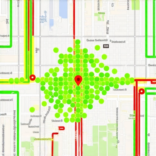 Heatmap of business rankings in the local map pack