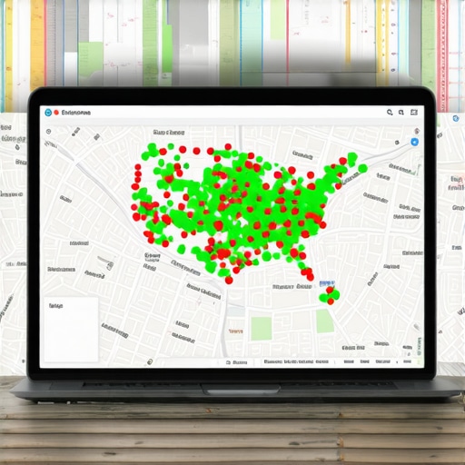 Visual representation of a local map pack ranking grid showing visibility gaps.