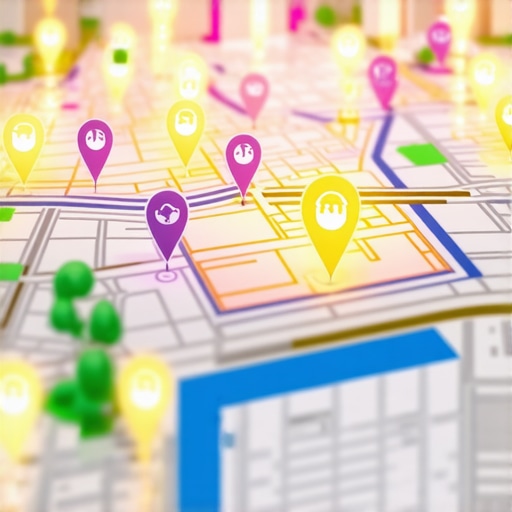 A visualization showing how proximity and density affect a business map pack placement.