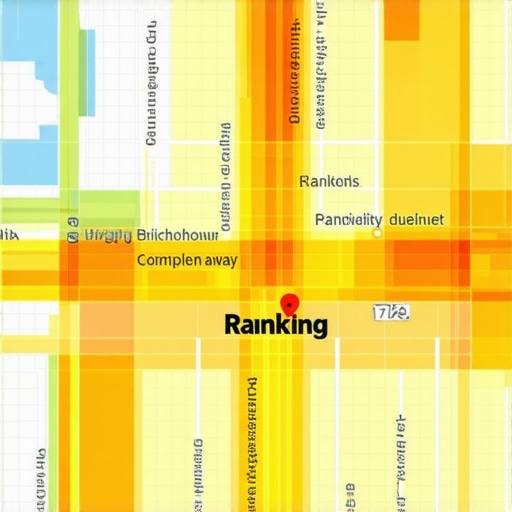 A visualization of how local map pack rankings fluctuate across different street corners.