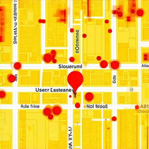A heatmap showing how map pack placement varies by physical distance from the business.