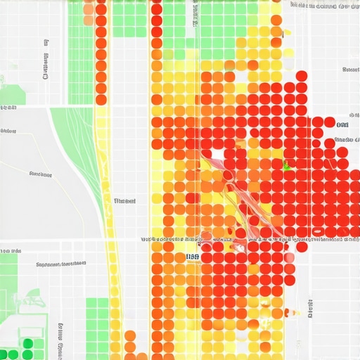 A map showing how business map pack rankings change across different neighborhoods.