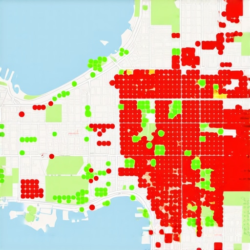 A grid showing local map pack placement across different geographic points.