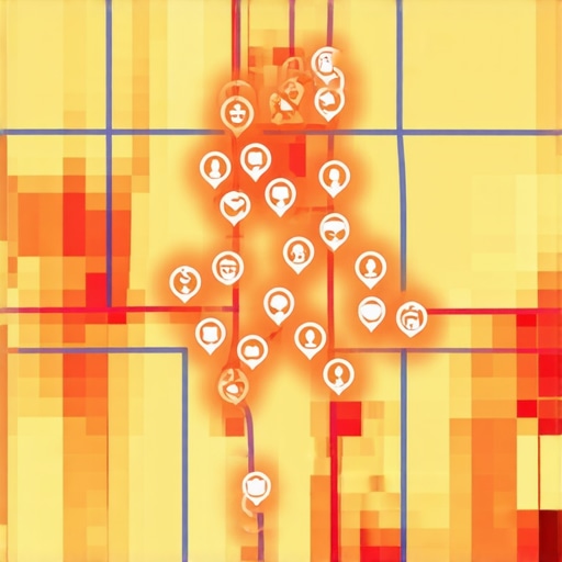 Heatmap showing user behavior signals and interaction density for local business map rankings.