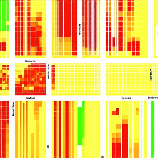 A heatmap depicting a business map pack ranking across different geographical points in a city.