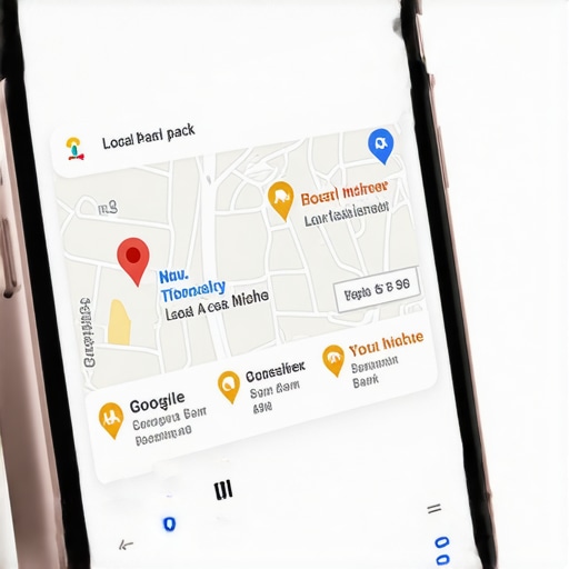 Local map pack ranking on a smartphone A smartphone screen displaying a local pack entry for a specialized business service.