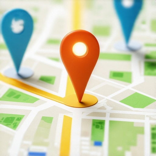 A 3D map illustrating how a more relevant business can outrank closer competitors in the local map pack.
