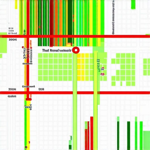 A heatmap of local map pack rankings showing how visibility changes based on searcher location.