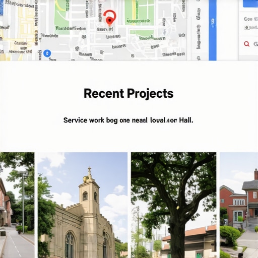 Local service area page showing proof of service near local landmarks