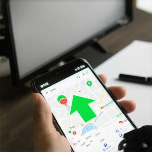 Smartphone showing top local pack entry ranking and growth trend.